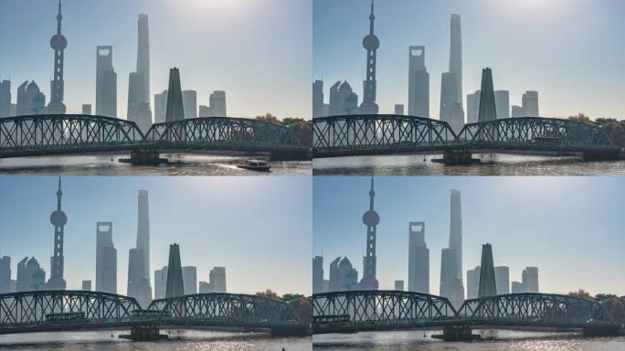 【4K】上海外白渡桥车流延时