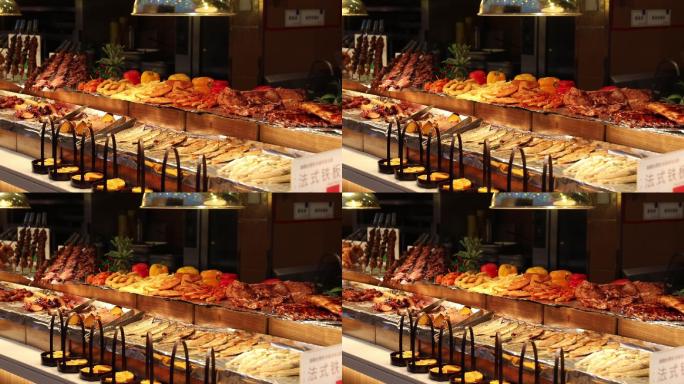 比萨视频 自助餐厅 海鲜海鲜 烤肉素材