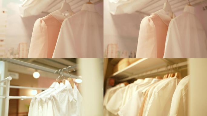 衣服/衣柜/衣架/白色衣服/粉色衣服