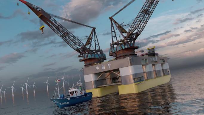 海上钻井平台开采  风力能源