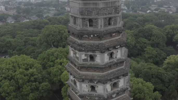 苏州虎丘塔高清航拍素材4