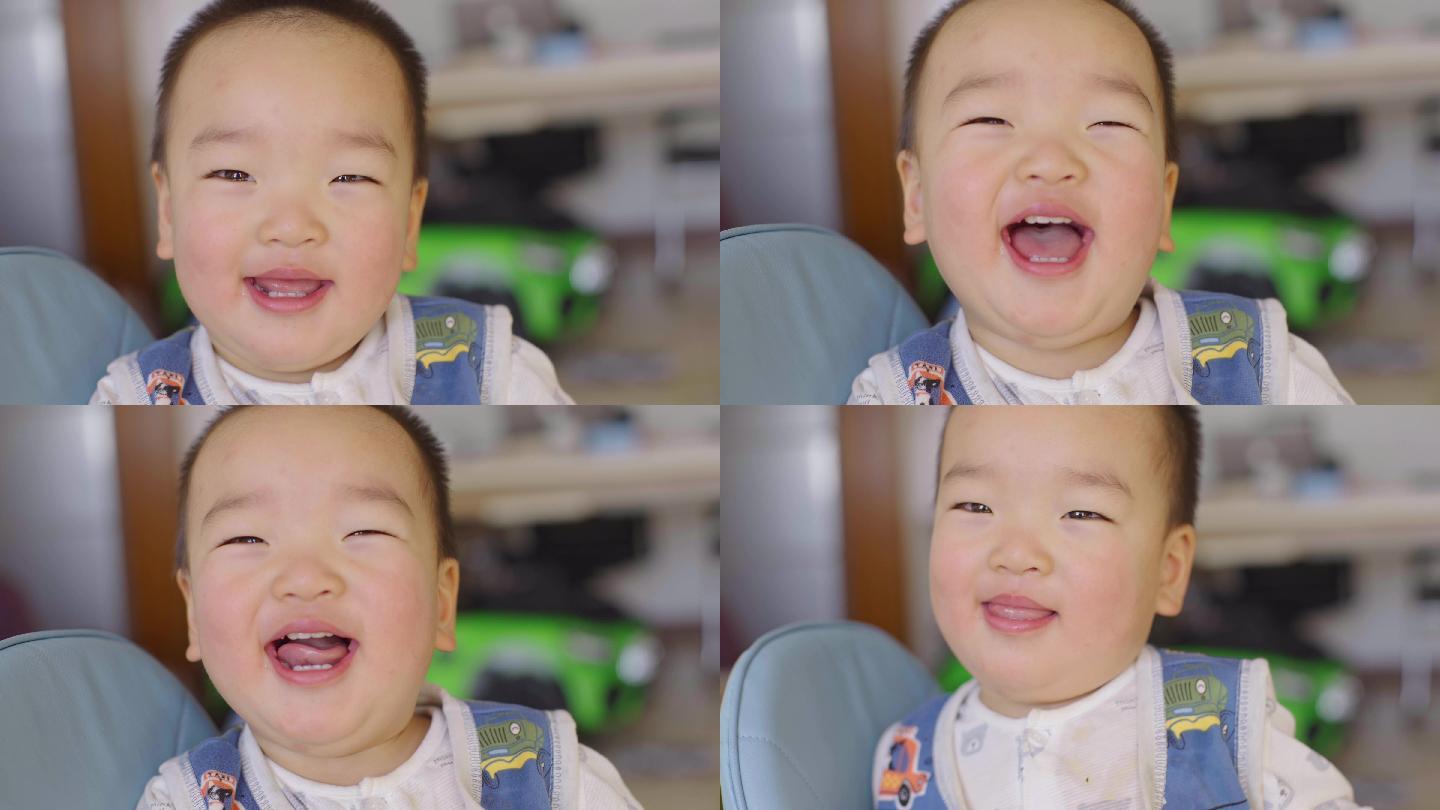 开心大笑的婴儿婴儿笑脸-宝宝笑脸开心笑脸