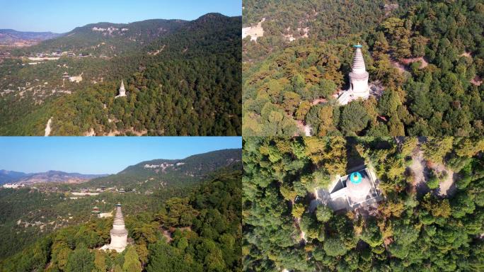 航拍山西太原天龙山观音塔大师镜头