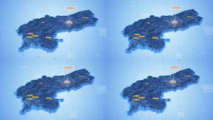 锦州市北镇市三维科技感地图ae模板