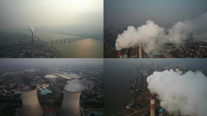 城市工业污染雾霾航拍