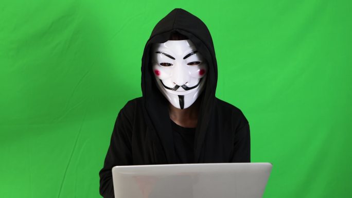 网络黑客入侵绿幕抠图素材