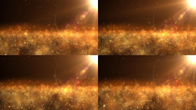 金色大气粒子穿梭无缝循环粒子舞台背景