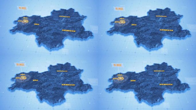 抚顺市东洲区三维科技感地图ae模板