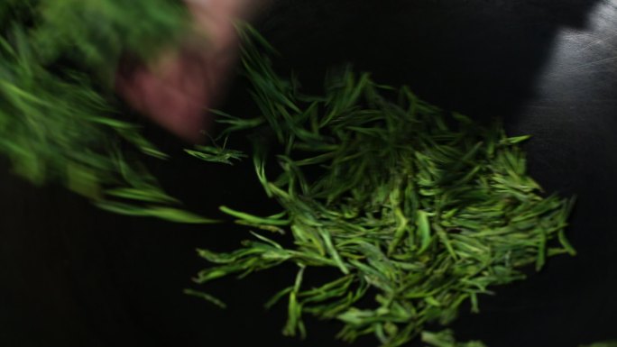 中国传统手工炒茶西施石笕茶实拍