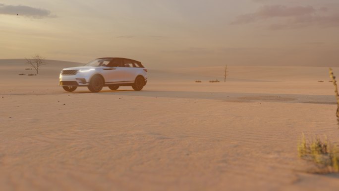 自驾汽车越野戈壁沙漠