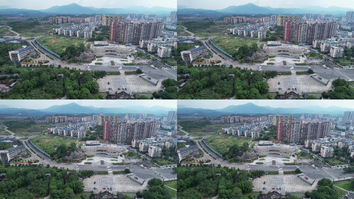 广西桂林兴安县城建筑航拍