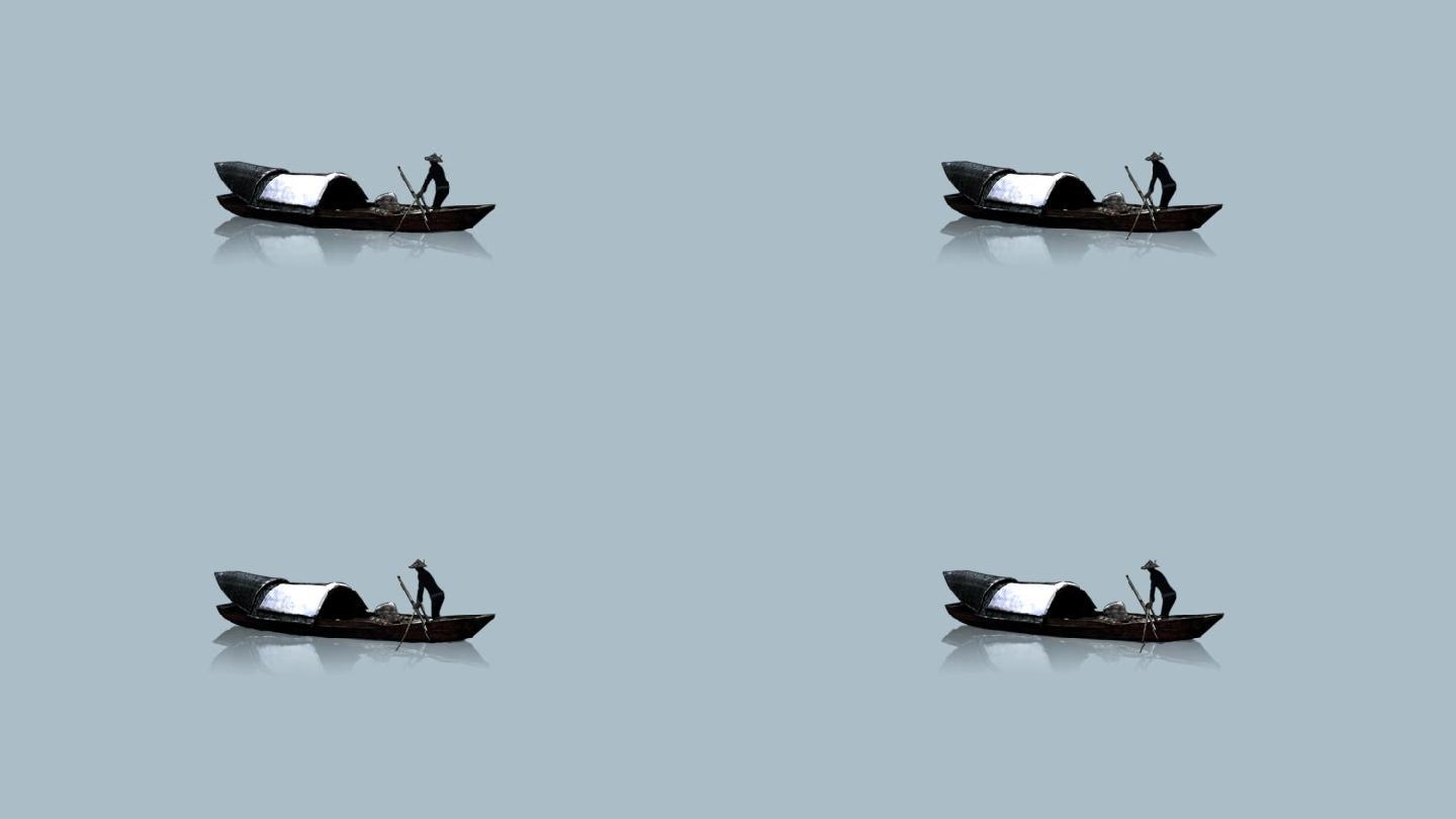 水墨鱼船透明通道循环
