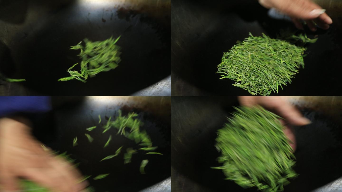 中国传统绿茶手工炒制西施石笕茶