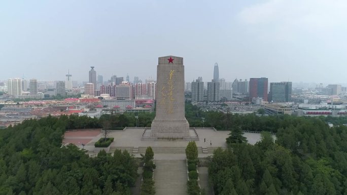 济南英雄山革命烈士纪念碑航拍