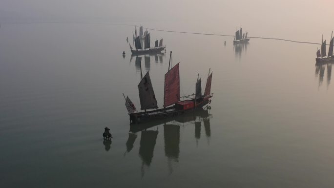 无锡太湖贡湖湾帆船