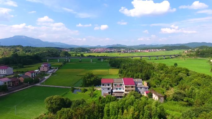 新农村  农村 航拍 风景 田野