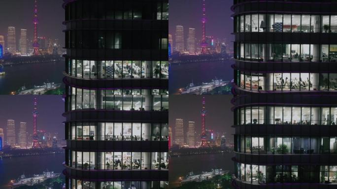 上海摩天大楼 加班夜景