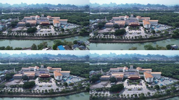 桂林旅游风景酒店航拍