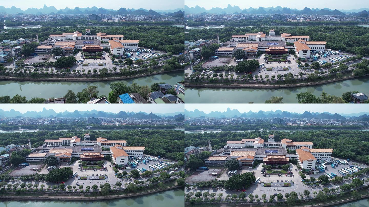 桂林旅游风景酒店航拍
