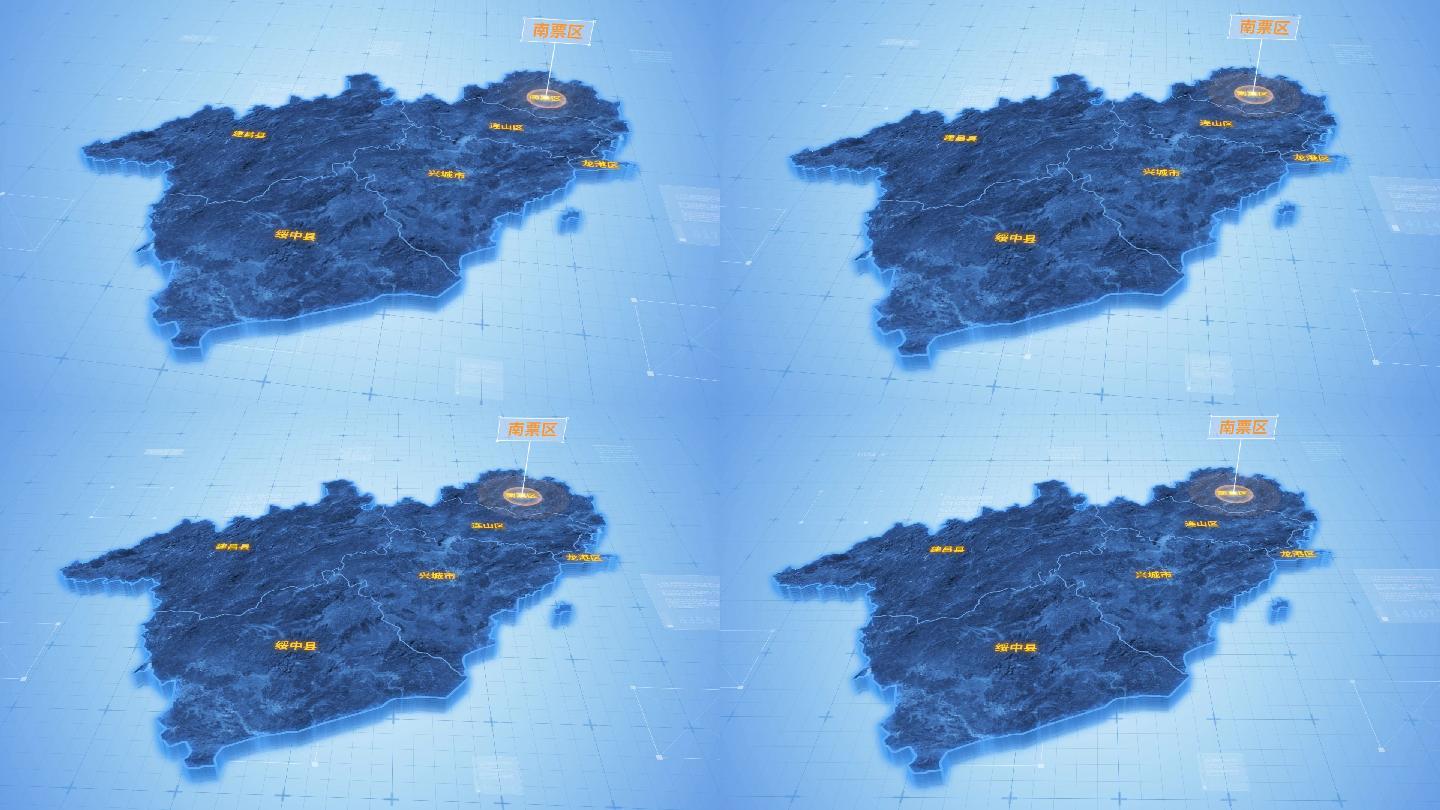 葫芦岛市南票区三维科技地图ae模板