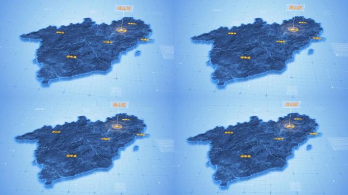 葫芦岛市连山区三维科技地图ae模板