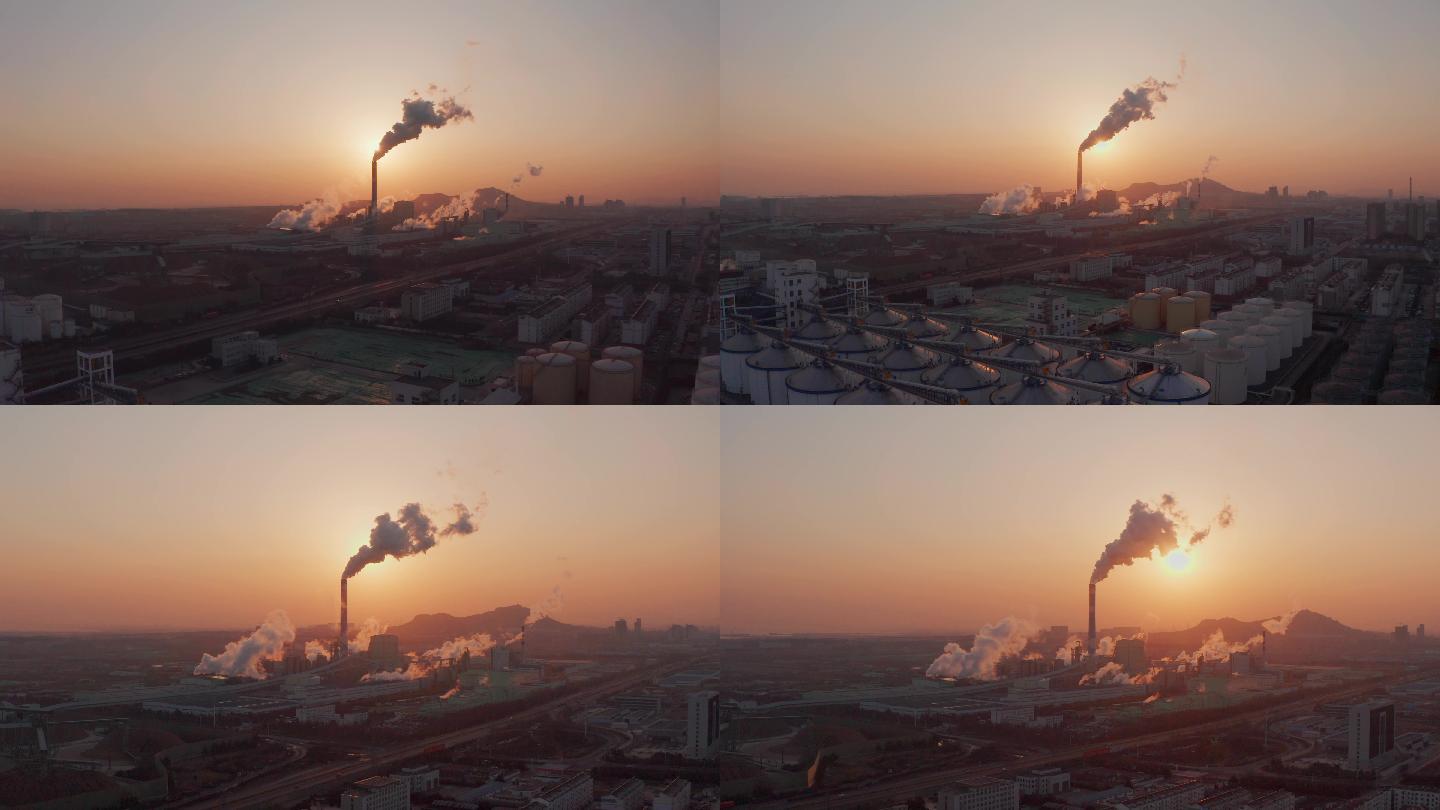 工业化工污染废气排放雾霾环境环保问题烟筒