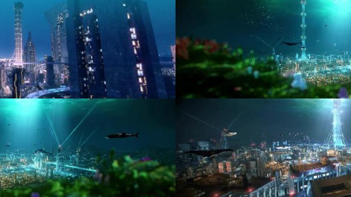 三维科幻片头未来海底世界