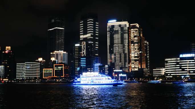 上海北外滩夜景延时画面
