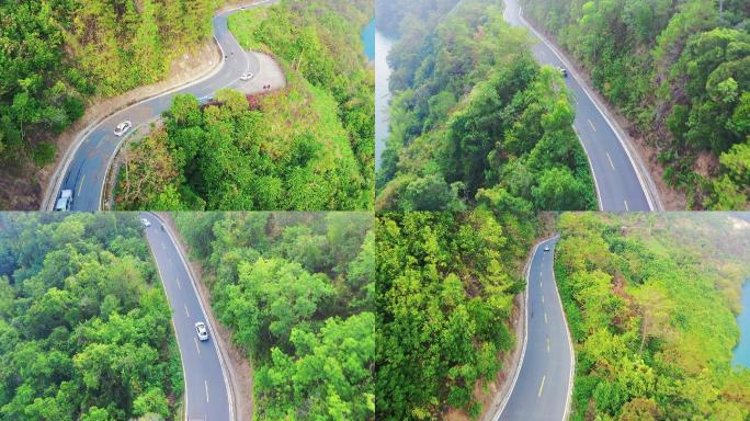 汽车行驶在沿江山路