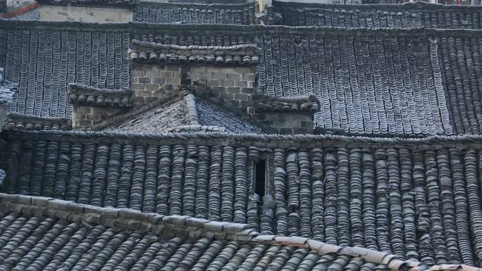 中国古民居屋顶白霜原素材
