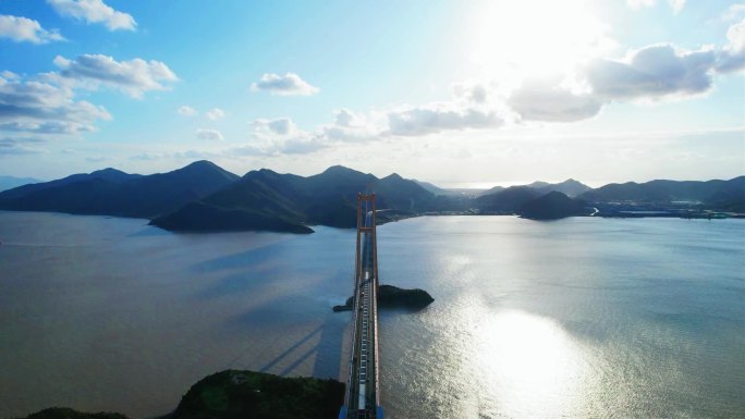 浙江舟山群岛西堠门跨海大桥航拍视频