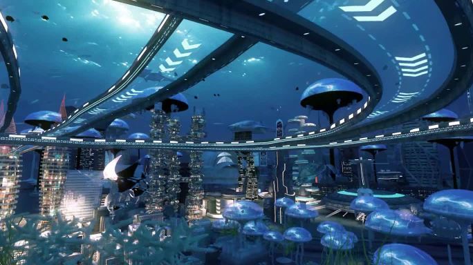 三维科幻片头海底世界
