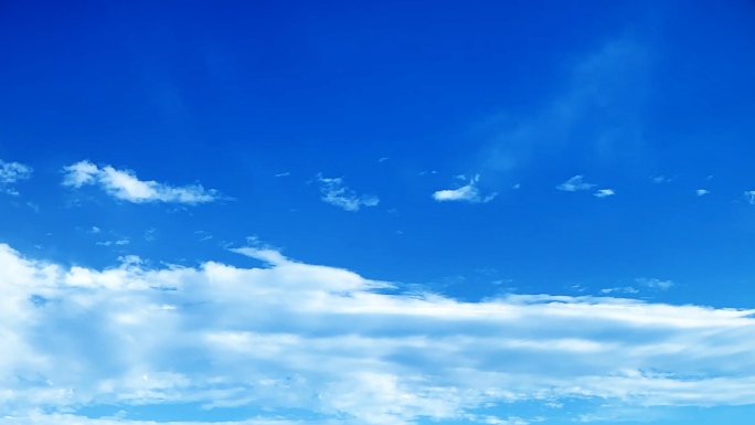 【HD天空】蓝天白云柔美云空超缓玉带云层