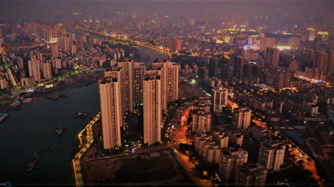 海口世纪大桥夜景4k