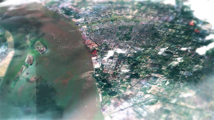 4K南通主城区地图视频动画素材