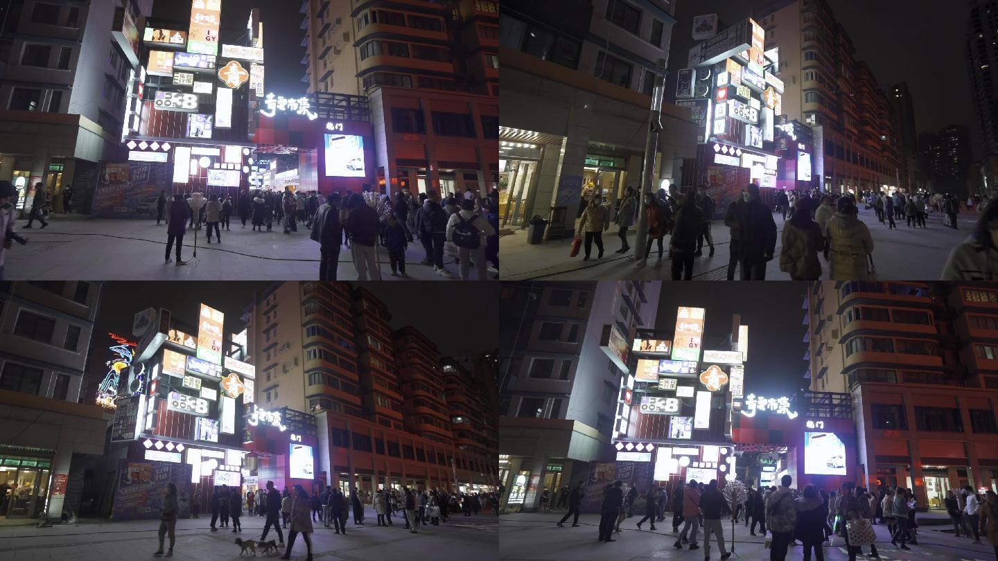 青云路夜市，小吃城延时摄影，夜市开张