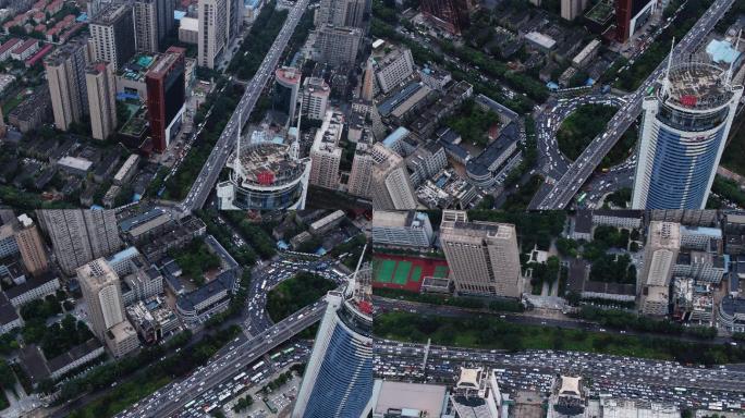 雨后城市交通拥堵车水马龙西安交通堵车加塞