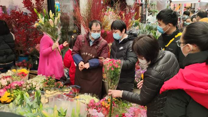 花鸟市场买花