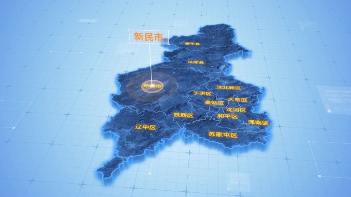 沈阳新民市三维科技地图