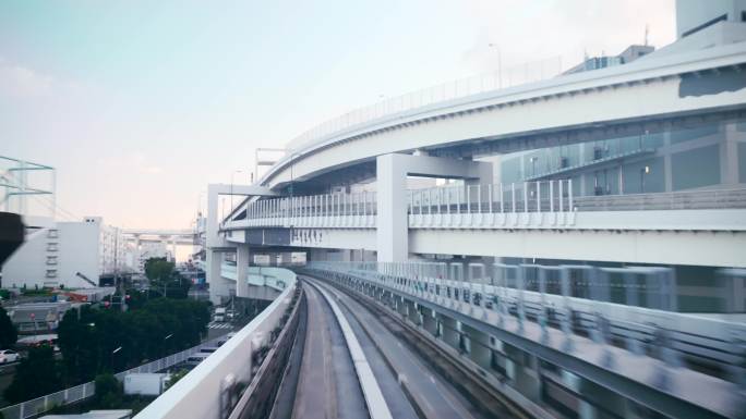 东京台场海鸥线新桥站前排驾驶员视角4K
