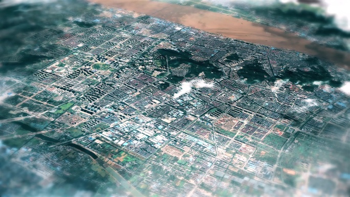 4K台州市主城区地图视频动画素材
