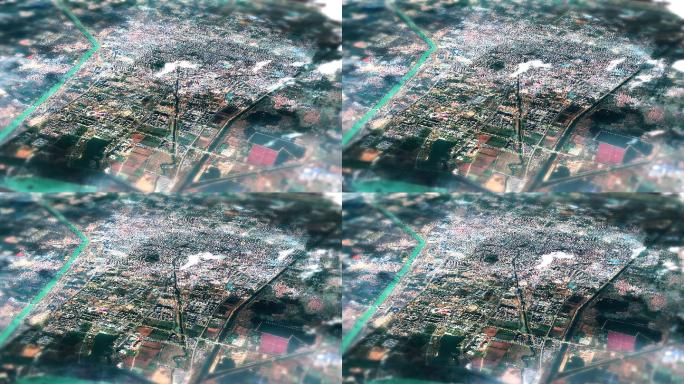 4K济宁市主城区地图视频动画素材