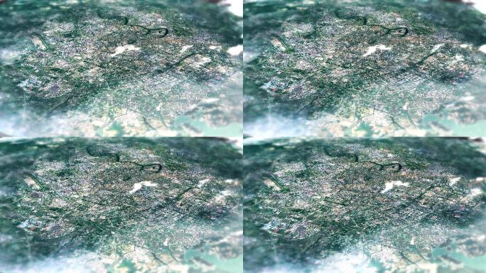 4K宁波主城区地图视频动画素材