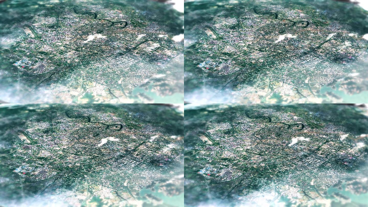 4K宁波主城区地图视频动画素材