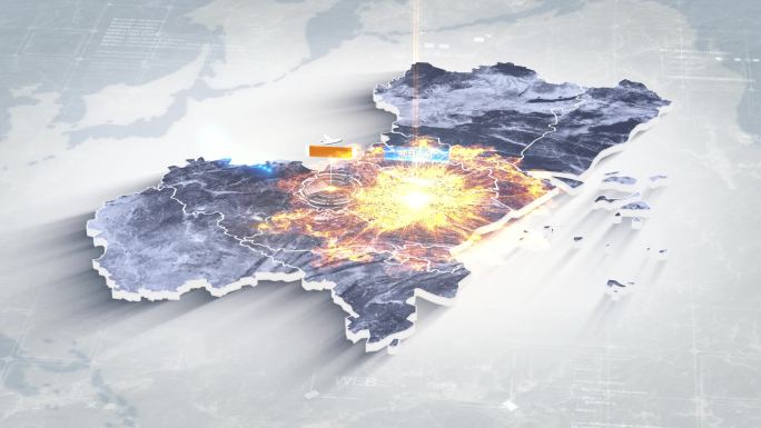 温州地图水墨风AE模板