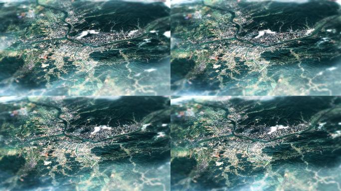 4K黄山市主城区地图视频动画素材