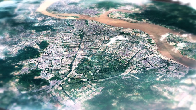 4K温州主城区地图视频动画素材