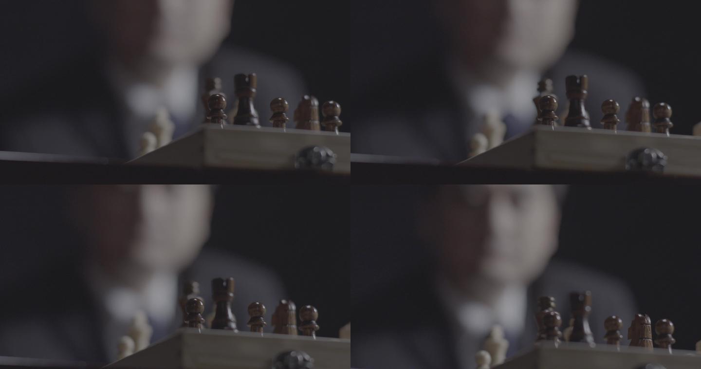 下棋 模糊 光影 博弈 黑白 原创 4k