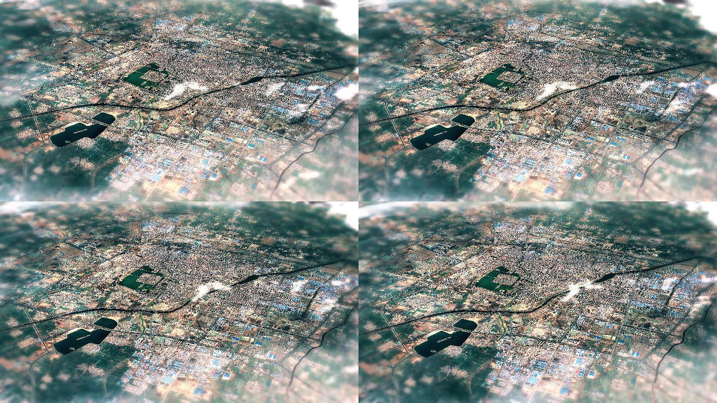 4K聊城主城区地图视频动画素材