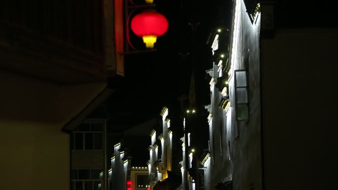 浦江诗歌小镇上河夜景原素材